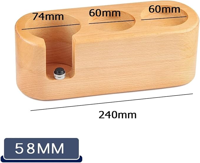 Walnut Wood Coffee Filter Holder, Espresso Tamper Mat Stand, Coffee Maker Support Base Rack, Barista Accessories(Equipped with motor handle)