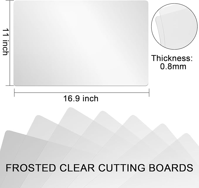 ZENFUN 30 Pack Plastic Cutting Board Mats, Flexible Clear Cutting Mats 17 x 11 In, Kitchen Cutting Board Sheets Frosted Placemats BPA-Free, Non-Porous