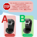 Replacement Water Reservoir Tank for Keurig K-Classic ONLY - CONFIGURATION B. (WILL NOT WORK FOR ANY KEURIG 2.0 MACHINES). ([IMPORTANT: WATCH VIDEO TO VERIFY CONFIGURATION])