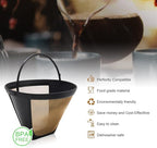 Reusable Coffee Filters for Ninja Dual Brew Coffee Maker, 2 Pack Permanent Coffee Filter #4 Replacement Compatible with Ninja Cuisinart Coffee Maker Filter
