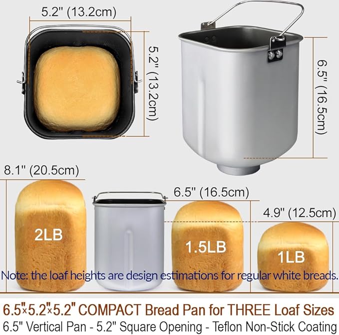 KITCHENARM 29-in-1 SMART Bread Machine with Gluten Free Setting 2LB 1.5LB 1LB Bread Maker Machine with Homemade Cycle - Stainless Steel Breadmaker with Recipes Whole Wheat Bread Making Machine
