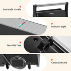 Panini Press Grill, Aigostar 1000W Sandwich Maker with Ceramic Non-stick Plates, Opens 180 Degrees for Any Size Food, 3-in-1 Sandwich Press Electric Grill, Drip Spout & Locking Lid, Sliver