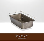 GoodCook Best Ever Nonstick Textured Aluminized Steel Loaf Pan, 9" x 5", Champagne