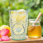 COURONNE CO. Clear Recycled Drinking Glass Tumbler, Perfect for Cocktails, Refreshments & Everyday Use, Restaurant Grade, Crafted without lead-based materials (11.2 Oz, Bee), Pack of 6