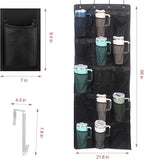 Cup Storage Organizer Compatible Stanley - 15 Large Bottle Pockets, Hanging Wall Mount for Various Sizes, Tumbler Storage Accessories