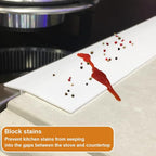 KindGa Foldable Stove Gap Filler Kitchen Counter Range Guards 25inch,Silicone Stove Gap Covers Electric Stoves Gap Filler Oven Side Sealing Strip Between Countertop and Stovetop Pack 2 (White)