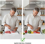 Thirteen Chefs Non Slip Cutting Board 3 Pack Set for Kitchens with Groove - BPA Free and Dishwasher Safe with 16, 12 and 10 Inch Sizes