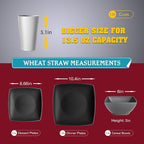 Teivio 48-piece Wheat Straw Square Dinnerware Set for 12, Unbreakable Dinner Plates, Salad Plates, Snack Bowls, Tumblers 13.5 oz, Dishwasher Safe, Plastic Kitchen RV Dish Set, Gray Ombre