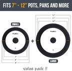 Walfos Universal Lid, Tempered Pan Lid with Heat Resistant Silicone Rim, Fits All 7" to 12" Diameter Cookware, Pots, Pans and Skillets (2Pk)