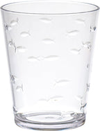 KLIFA- CHARLESTON- 16.5 oz, Set of 6, Acrylic Fishing Tumbler, School of Fish Drinking Glasses, BPA-Free, Stackable Plastic Drinkware, Dishwasher Safe Cups, Clear