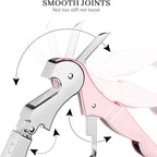 HYZ 2-Pack Wine Opener Waiter Corkscrew, Professional Wine Key for Servers, Bartender with Foil Cutter, Manual Wine Bottle Opener Double Hinged (Pink)