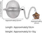 5 Pcs Tea Filter Stainless Steel with Star Crystal Energy Stone Tea Strainers with Fine Mesh Extend Chain Hook Tea Ball Infuser for Loose Tea Leaves Spices Seasonings