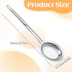 Skimmer Spoon Filter Grease Foam Fine Mesh Stainless Steel Sieve Colander, Extra Fine Strainer With Handle Handheld Fry Oil Filter for Cooking Sieve Spoon for Food Strainer Kitchen Gadget (Large)