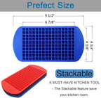 Silicone Mini Ice Cube Trays 3 Pack, 160 Crushed Ice Cube Molds Easy Release Small Ice Cube for Chilling Whiskey Cocktail, Kitchen Gadgets Stackable Ice Trays, Specialty Accessories Tool for Freezer