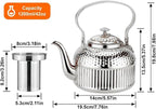 SANQIAHOME Antique 1.4L (45 Oz) Stainless Steel Teapot with Infuser Silver