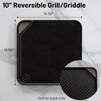 10.5 inch Single-Burner Reversible Cast Iron Grill/Griddle
