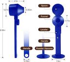 2Pcs Coffee Scoop & Funnel for Reusable K-Cup Pods, 2Tbsp Dosing Spoon, 51mm Espresso Tamper, BPA-Free PCTG, Dishwasher Safe, for Espresso Machines, Coffee/Protein Powder, Blue, 2 Models A&B