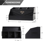 Innovation Kitchen Utensil Holder for Countertop with 4 Compartments, Wood Utensil Organizer for Cooking Tools, Black (Utensil Not Included)