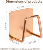 2 Pcs Sponges Holder Sink Caddy for Kitchen Accessories,No Drilling.Stainless Steel Rust Proof Waterproof.Versatile Kitchen Organizer Suitable of Hang Dish Sponge,Dishcloth,Brush.Rose Gold