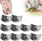 Stainless Steel Finger Guard, Multifunctional Finger Protector for Cutting Food Slicing Finger Guard, Protector Avoid Hurting When Slicing and Dicing Kitchen (10Pcs)