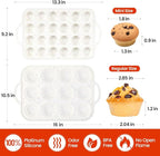 CAKETIME Silicone Muffin Pans for Baking, Metal Reinforced Frame Regular 12 Cups & Mini 24 Cups Cupcake Pan Set Nonstick Muffin Pan for Homemade Baking Easy to Handle