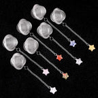 5 Pcs Tea Filter Stainless Steel with Star Crystal Energy Stone Tea Strainers with Fine Mesh Extend Chain Hook Tea Ball Infuser for Loose Tea Leaves Spices Seasonings