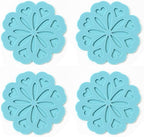 Set of 4 Silicone Trivet Mat - Hot Pot Holder Hot Pads for Table & Countertop - Trivet for Hot Dishes - Non-Slip & Heat Resistant Modern Kitchen Hot Pads for Pots & Pans, Turquoise