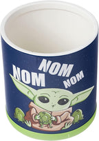 Silver Buffalo Star Wars The Mandalorian Baby Yoda Grogu Nom Nom The Child Eating Frog Eggs Ceramic Cookie Snack Jar (Small)