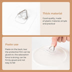 Bilillo 30 Pack Invisible Vertical Plate Holders, 2.3 Inch Adhesive Plastic Wall Plate Hangers for Decorative Plates and Wall Art