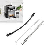 Coffee Machine Replacement Tube, Coffee Machine Replacement Tube Stainless Steel Silicon Milk Hose Coffee Maker Accessories Pipe Coffee Machine Water Hose Cleaning Brush Coffee