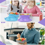 Bento Boxes for Adults - 1100 ML Bento Lunch Box Container For Kids With Spoon & Fork - Durable Perfect Size for On-the-Go Meal, BPA-Free and Food-Safe Materials(Blue)