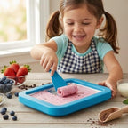 Ice Cream Roll Maker Rolled Ice Cream Machine, Sweet Spot Pan, Instant Cold Plate, Ideal for Making Rolled Ice Cream Soft Serve Slushies Frozen Yogurt Sorbet and Gelato (Summer Blue)