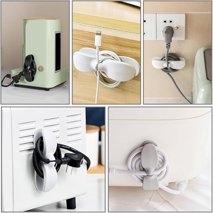 Cord Organizer for Appliances, 4PCS Kitchen Appliance Cord Winder Organizer Stick On Cable Holder Winder Keeper for Appliances Stick on Kitchenaid Mixer, Coffee Maker, Pressure Cooker Accessories