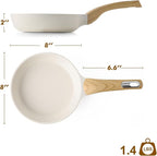 SENSARTE Nonstick Frying Pan Skillet, Egg pan, Omelette Pan, Healthy Cookware Chef's Pan, PFOA Free, 8 Inch, White