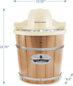 Elite Gourmet EIM-924LX 4 quart Old Fashioned Electric Ice Cream Maker, Pine Bucket