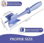 2 Pack Meat Chopper, 5 Curve Blades Ground Beef Masher, Nylon Hamburger Chopper Utensil Non-scratch Utensils-Purple