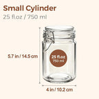 ComSaf 6-Pack 25oz Straight Sided Glass Jars with Lids, Meal Prep & Canning Containers for Overnight Oats, Salads, Fermenting & Pickling, Easy-to-Clean Cylinder Canisters for Pantry