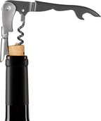 Innovine Double Hinge Corkscrew, Stainless Steel Wine Opener with Dual Leverage and Built-In Foil Cutter, Perfect for Home Bar, Travel, Camping, Picnic, Outdoor Party, Set of 1, Graphite