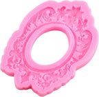Mujiang Picture Frames Silicone Molds Photo Frame Fondant Mold Baroque Vintage Frame Candy Mold Relief Frame Mold For Sugar Cake Decorating Cupcake Topper Chocolate Gum Paste Polymer Clay Set Of 4