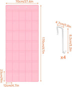NiHome Multi-Functional 35 Pockets Door Hanging Organizer for Stanley Tumbler in Kitchen, Pantry, Bathroom, Large Capacity Elastic Mesh Secure Storage Water Bottle Cup Holder, Foldable for Home (Pink)