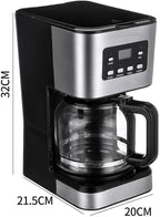 950W electric coffee machine 12 cups automatic drip coffee machine with coffee pot 220V automatic insulation function for home office use, WHITE
