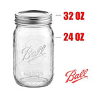 Ball Regular Mouth 32-Ounces Mason Jar with Lids and Bands, Clear,(Pack Of 2)