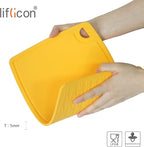 Liflicon Extra Large Thick Silicone Cutting Boards for Kitchen 14.6'' x 10.43'' Flexible Cutting Chopping Boards/Mats Non-slip Deep Drip Juice Groove, Dishwasher Safe-Yellow