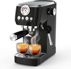 MAttinata Espresso Machine 20 Bar, Espresso Coffee Maker with Professional Milk Frother Steam Wand for Cappuccino & Latte, 49oz Removable Water Tank for Home, Black