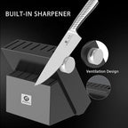 imarku® Knife Set,14-Piece Knife Sets for kitchen with block,Premium One-Piece Kitchen Knife Set with Sharpener,High Carbon Stainless Steel Knives Set for Kitchen,Dishwasher Safe,Black