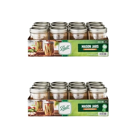 Ball Glass Mason Jars Regular Mouth 16oz (Pack of 24) with Lids and Bands, Used for Canning, Pickling, Juice, Jam, Jelly