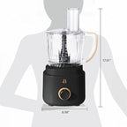 Beautiful by Drew Barrymore 10-Cup Food Processor, 500-Watts, Variable Speed, Pulse, 3" Wide Feed Tube, Stainless Steel Blades, Dishwasher Safe, Large Bowl, Accessories Included (Black Seaseme)