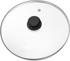 12 Inch Pan Lid For Pots Pans and Skillets, Cast Iron Skillet Lid, Large Tempered Glass Pan Lids, Replacement Pan Cover for Frying, Crock Pot Lid with Stainless Steel Rim, Cookware Pot Covers