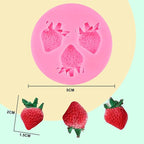 4 Pcs Strawberry Baking Mold Fruit Silicone Fondant Mold Strawberry Leaf Flower Chocolate Molds DIY Cupcake Molds for Candy Jelly Clay Ice Cream Soap Cake Topper Decoration
