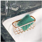 iDesign Stainless Steel Suction Sponge Holder - Kitchen Sink Sponge Caddy Organizer - Copper